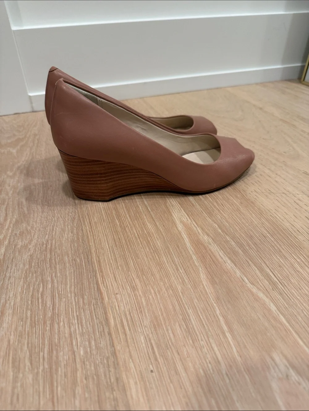 Cole Hahn Wedge Pump in warm nude beige